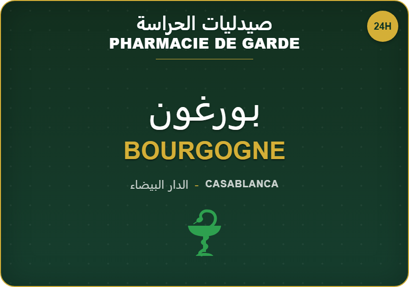 Pharmacies de garde à Bourgogne, Casablanca